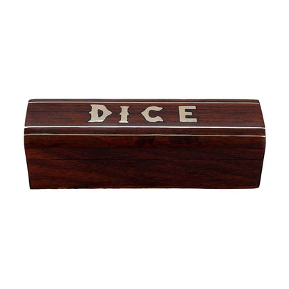 Handmade Wooden Dice Game | Storage Box with Brass Inlay | Verified Sustainable by Brown Living™