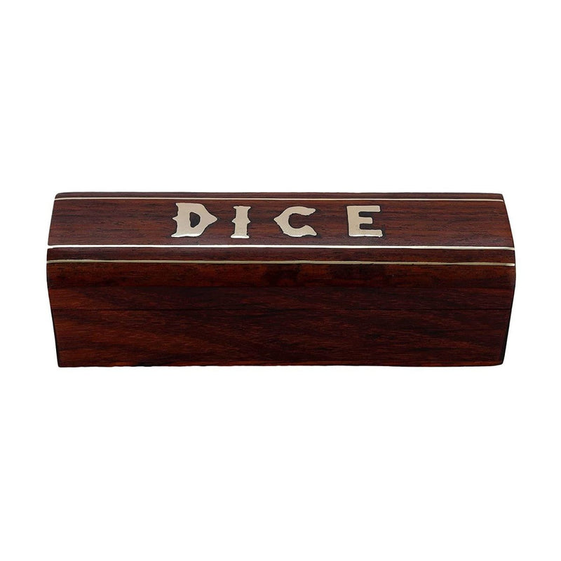 Buy Handmade Wooden Dice Game | Storage Box with Brass Inlay | Shop Verified Sustainable Learning & Educational Toys on Brown Living™
