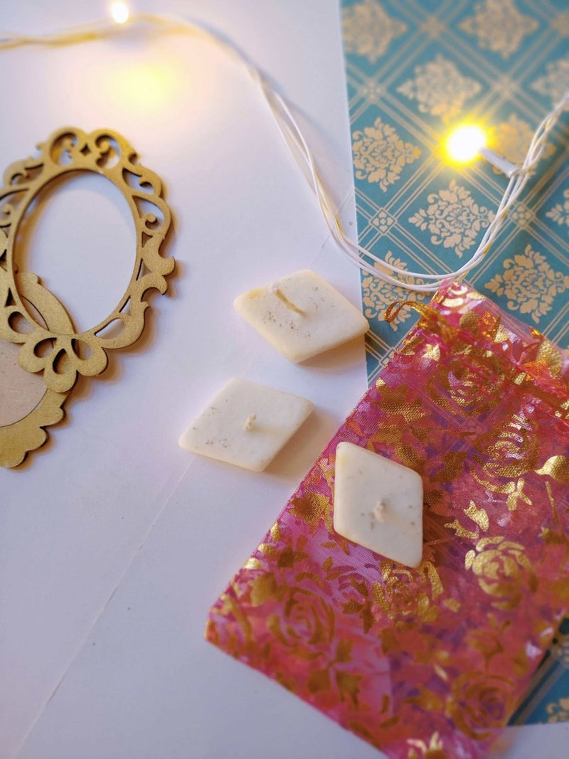 Buy Handmade Kaju Katli Sweet Soy Wax Aroma Candle Set of 4 | Shop Verified Sustainable Products on Brown Living