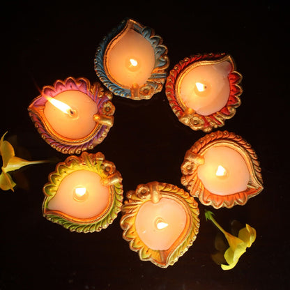 Handmade Motiff Design 1 Diya Soywax Filled Candles - Set of 12 | Verified Sustainable by Brown Living™