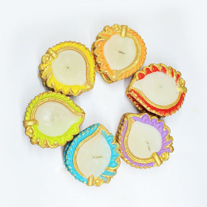 Handmade Motiff Design 1 Diya Soywax Filled Candles - Set of 12 | Verified Sustainable by Brown Living™