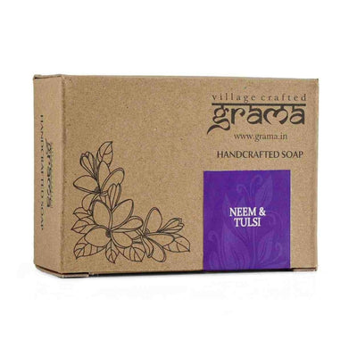 Handmade Neem & Tulsi Soap, 125g each | Pack of 2 – Body Soap on Brown Living™. SKU: 248 - 10794 - GMA_NEEMTHULSI_SOAP. Img 4.