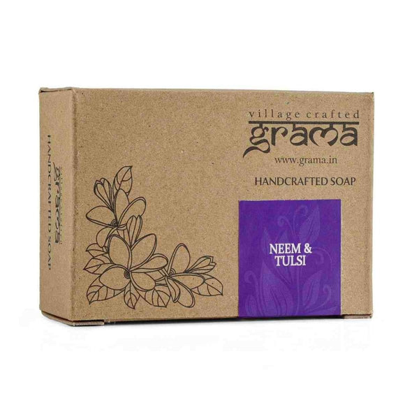 Buy Handmade Neem & Tulsi Soap, 125g each | Pack of 2 | Shop Verified Sustainable Body Soap on Brown Living™