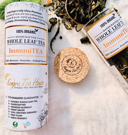 Handmade Organic Ashwagandha Tumeric Tulsi Green Tea | Verified Sustainable by Brown Living™