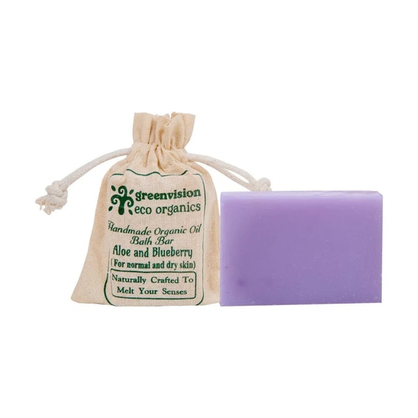 Buy Handmade Organic Oil Bath Bar– Aloe & Blueberry (For Normal & Dry Skin ) 100 Gm - Pack Of 2 | Shop Verified Sustainable Body Soap on Brown Living™