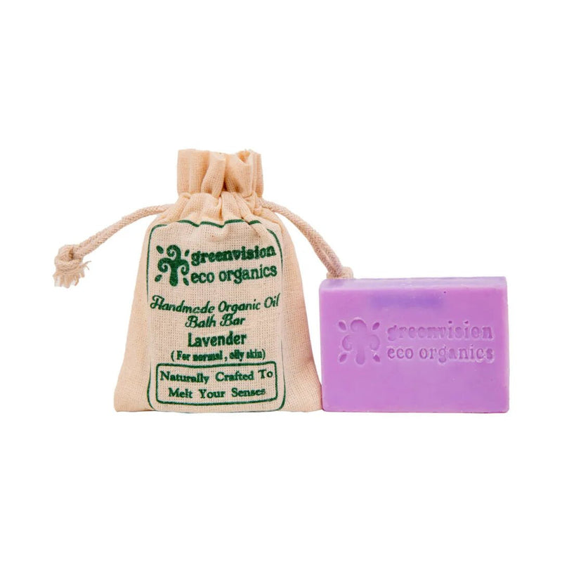 Buy Handmade Organic Oil Bath Bar – Lavender (For Normal & oily skin)100 Gm- Pack of 2 | Shop Verified Sustainable Products on Brown Living
