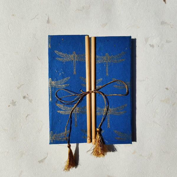 Buy Handmade Paper Bamboo Hardcover Notebook | Dragonfly | Shop Verified Sustainable Notebooks & Notepads on Brown Living™