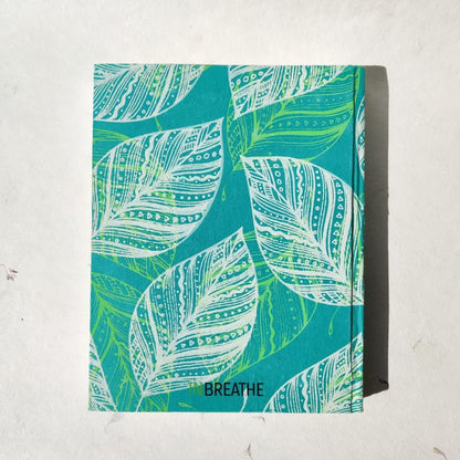 Handmade Paper Bamboo Hardcover Notebook | Leaves | Verified Sustainable by Brown Living™