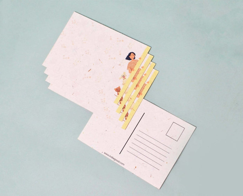 Buy Handmade Paper Illustrated Post Cards | Shop Verified Sustainable Post Cards on Brown Living™