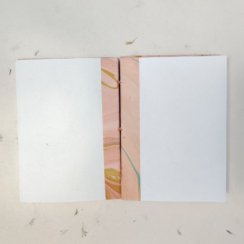 Buy Handmade Paper Multilayer Notebook | Peach Marble | Shop Verified Sustainable Notebooks & Notepads on Brown Living™