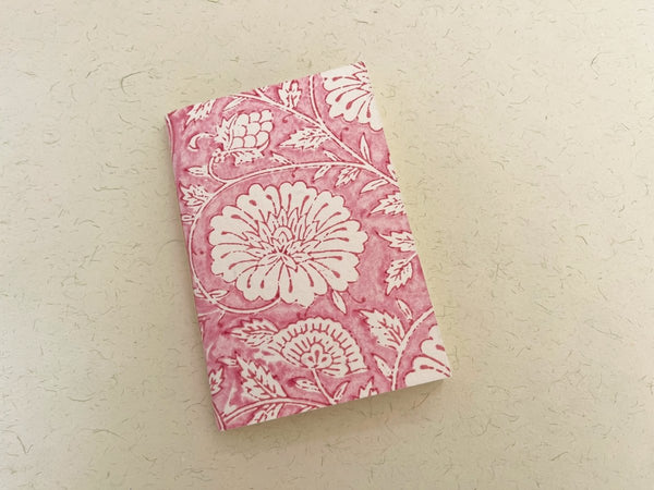 Buy Handmade pink block print journal | Eco - friendly notebook, Sustainable, Upcycled cotton rag paper | Shop Verified Sustainable Products on Brown Living