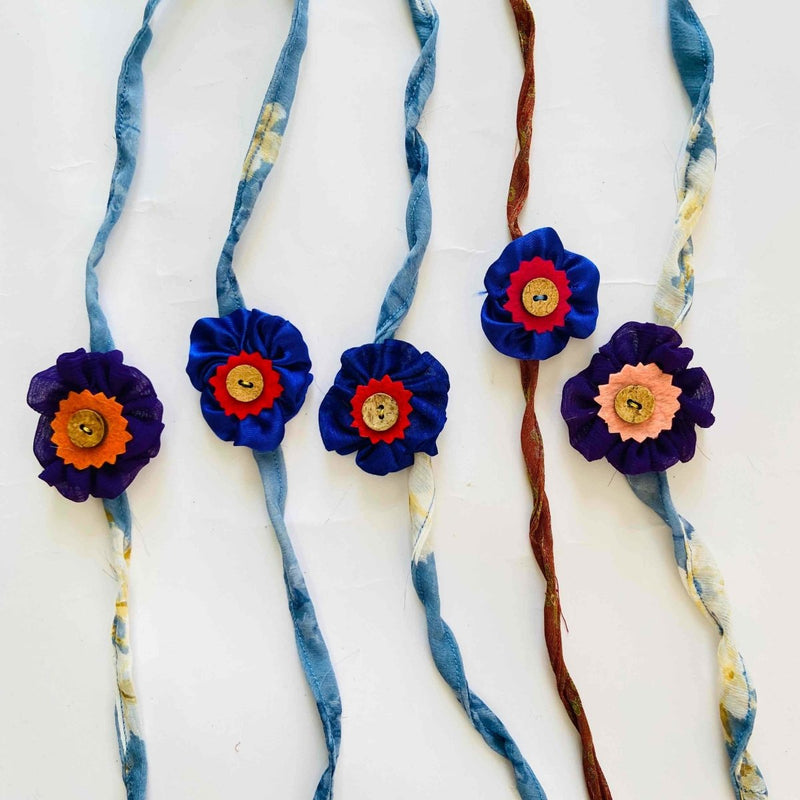 Buy Handmade Rakhis - All Blue with Coconut buttons | Shop Verified Sustainable Rakhi on Brown Living™