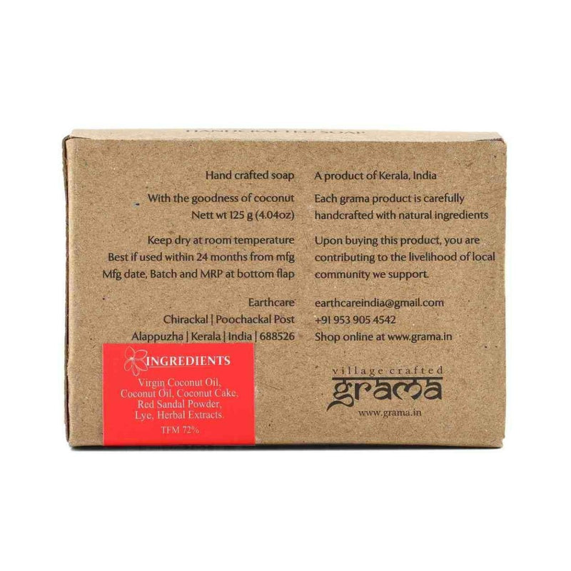 Buy Handmade Red Sandal Soap, Raktha Chandana, 125g| Pack of 2 | Shop Verified Sustainable Body Soap on Brown Living™