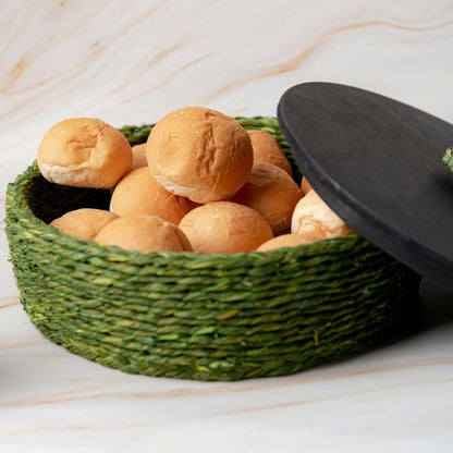 Handmade Sabai Grass Roti Box - Green | Verified Sustainable by Brown Living™