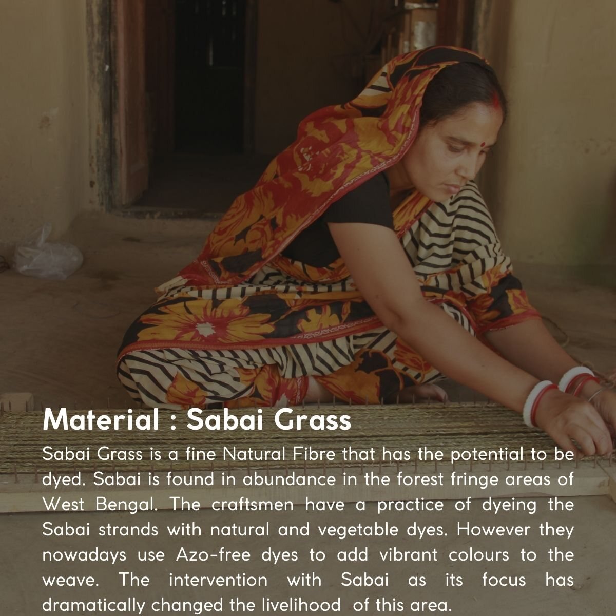 Handmade Sabai Grass Roti Box - Indigo | Verified Sustainable by Brown Living™