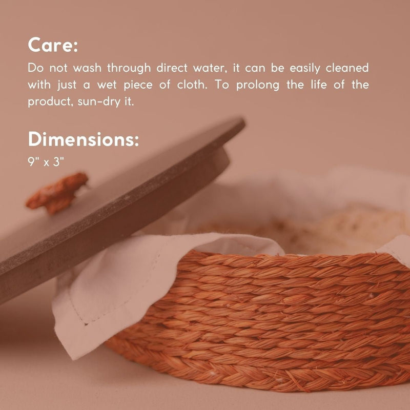 Handmade Sabai Grass Roti Box - Orange | Verified Sustainable Baskets & Boxes on Brown Living™