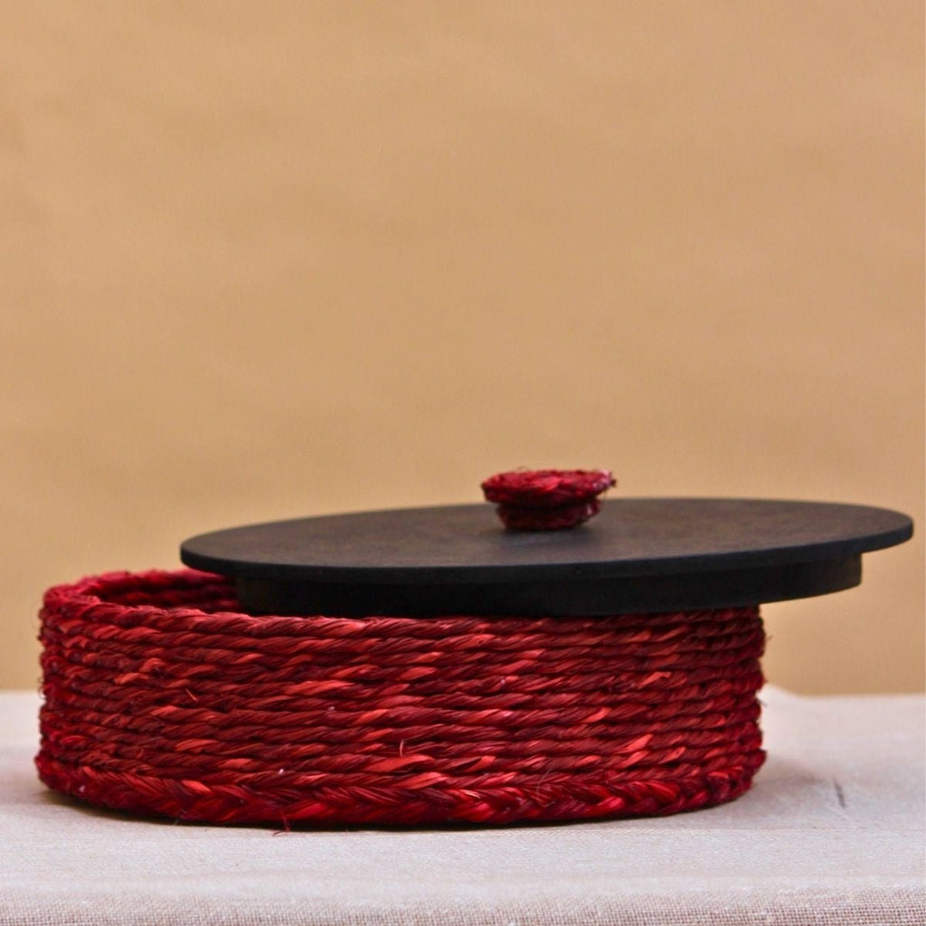 Buy Handmade Sabai Grass Roti Box - Red Online on Brown Living ...