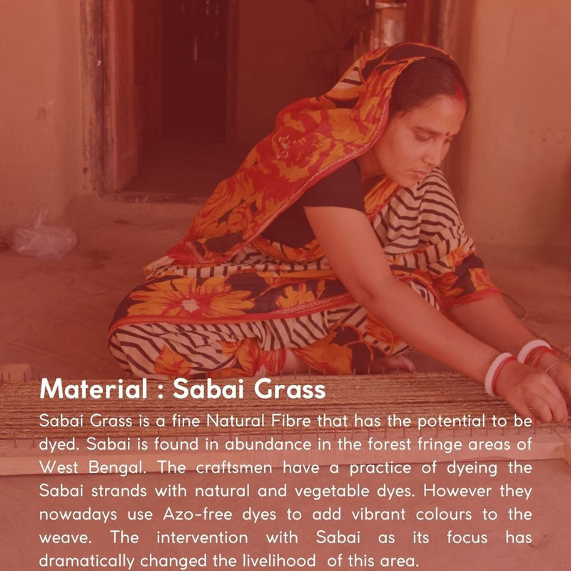 Handmade Sabai Grass Roti Box - Red | Verified Sustainable Baskets & Boxes on Brown Living™
