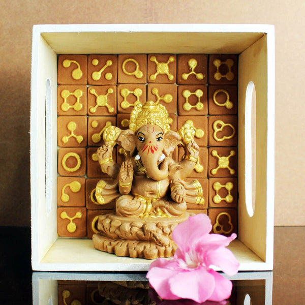 Buy Handmade Terracotta Ganpati Idol- Little(XS) | Shop Verified Sustainable Religious Items on Brown Living™