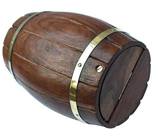 Buy Handmade Wooden Barrel Piggy Bank | Shop Verified Sustainable Products on Brown Living