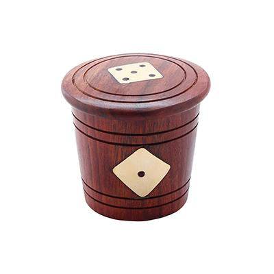 Artisan Handmade 5 Wooden Dice with Storage Set | Verified Sustainable by Brown Living™