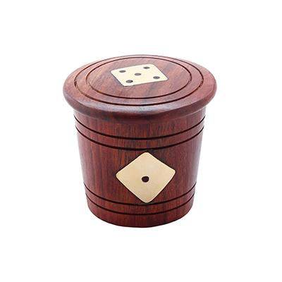 Buy Handmade Wooden Dice Shaker Set - Includes Five Wooden Dice - Dice Game Set for Families | Shop Verified Sustainable Products on Brown Living