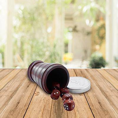 Buy Handmade Wooden Dice Shaker Set - Includes Five Wooden Dice - Dice Game Set for Families | Shop Verified Sustainable Products on Brown Living