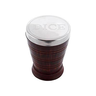 Handcrafted Set of 5 Wooden Gaming Dice with Storage Cup and Brass LID | Verified Sustainable by Brown Living™