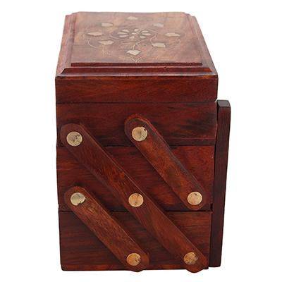 Buy Hand Carved Wooden Jewellery Box for Women | Jewel Organizer (Brown) | Shop Verified Sustainable Organisers on Brown Living™