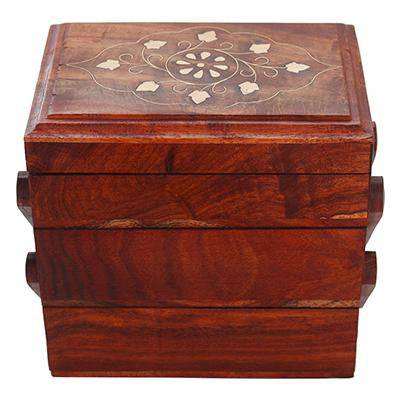 Buy Handmade Wooden Jewellery Box for Women Jewel Organizer Brown | Shop Verified Sustainable Products on Brown Living