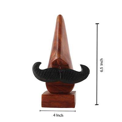 Buy Handmade Wooden Nose Shaped Sunglasses Holder Stand with Black Mustache - MADE IN INDIA | Shop Verified Sustainable Products on Brown Living