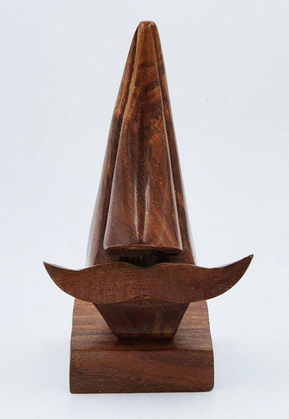 Wooden Nose Shaped Sunglasses Holder Stand with Brown Mustache | Verified Sustainable by Brown Living™