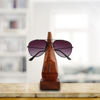 Wooden Eyewear Holder - 6 Inch | Brown | Sheesham Wood | Verified Sustainable by Brown Living™