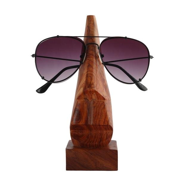 Wooden Eyewear Holder - 6 Inch | Brown | Sheesham Wood | Verified Sustainable by Brown Living™