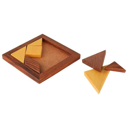 Handmade Wooden Tangram Puzzle | 7 - Piece Jigsaw Puzzle | Verified Sustainable by Brown Living™