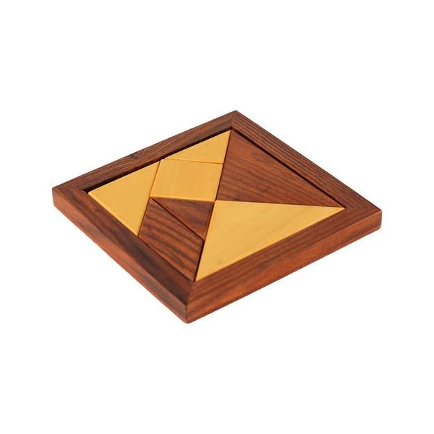 Handmade Wooden Tangram Puzzle | 7 - Piece Jigsaw Puzzle | Verified Sustainable by Brown Living™