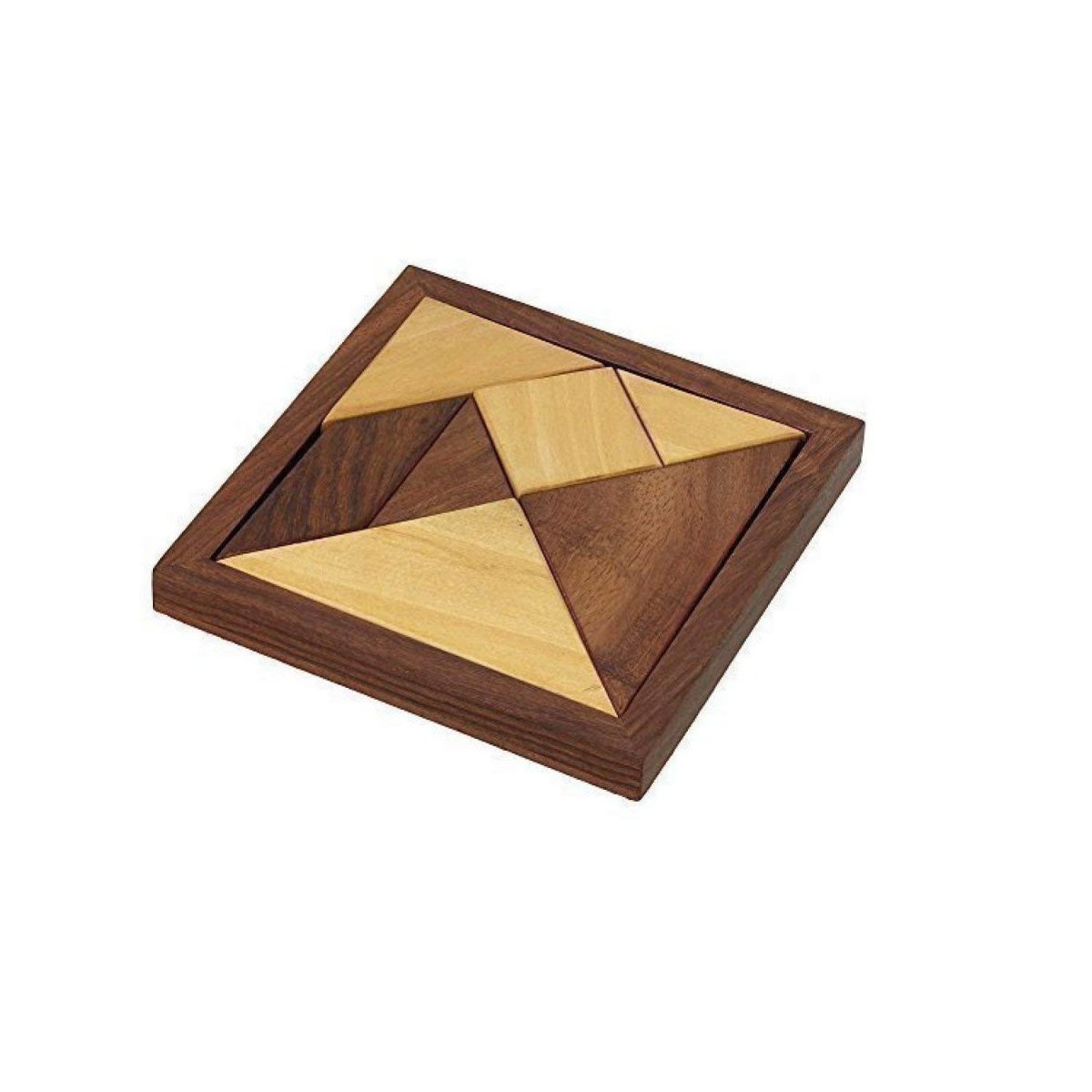 Handmade Wooden Tangram Puzzle | 7 - Piece Jigsaw Puzzle | Verified Sustainable by Brown Living™