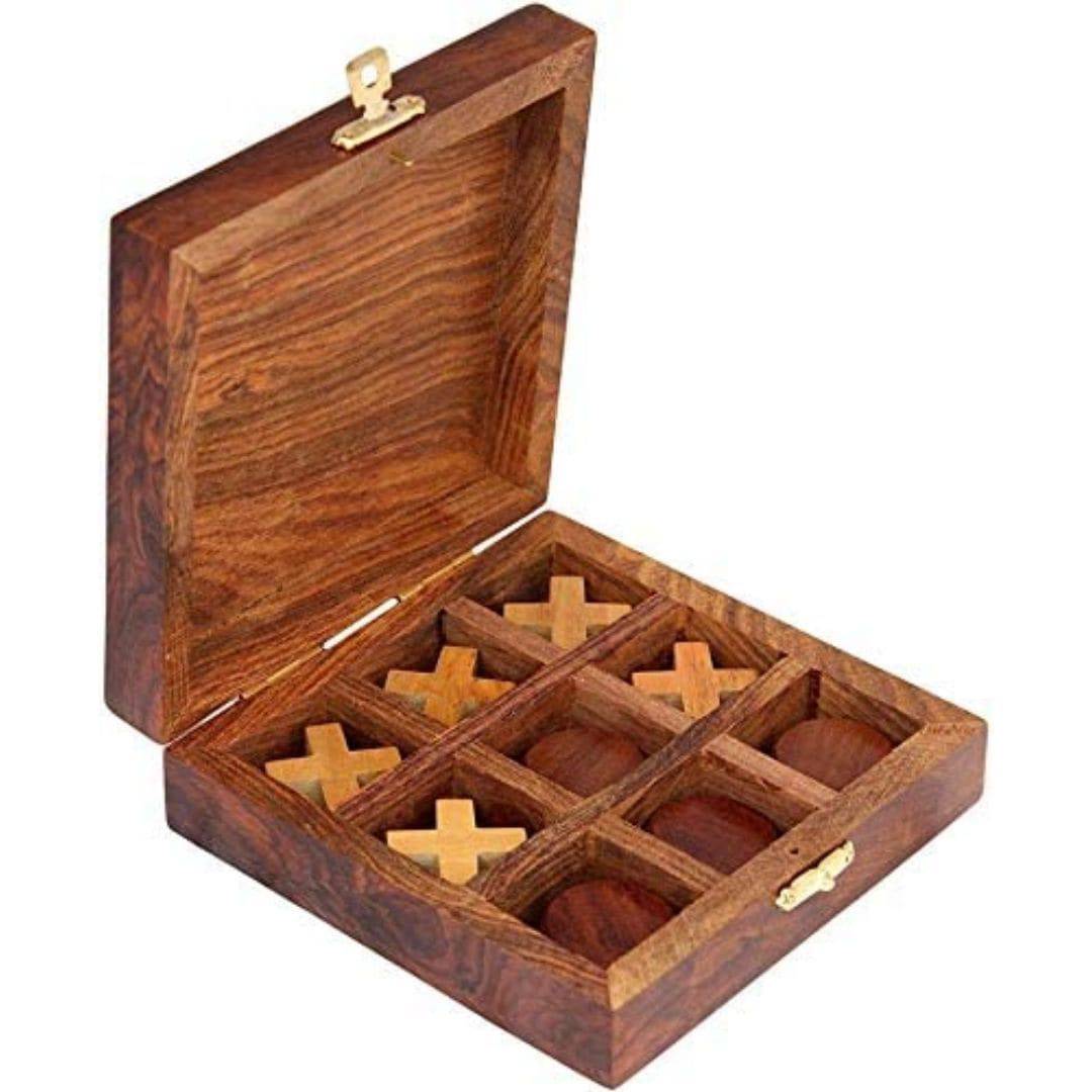 Metal & Wooden Noughts and Crosses - Pedagogical Board | Indoor Games | Verified Sustainable by Brown Living™