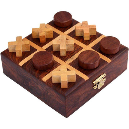 Metal & Wooden Noughts and Crosses - Pedagogical Board | Indoor Games | Verified Sustainable by Brown Living™