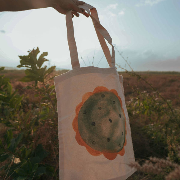 Buy Handpainted Floral Tote Bag | Shop Verified Sustainable Tote Bag on Brown Living™