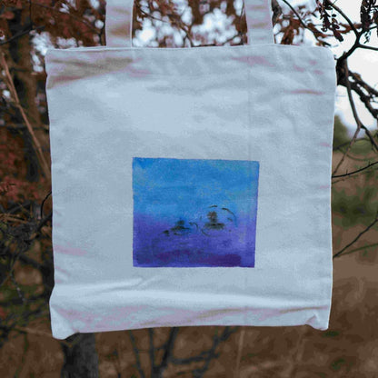 Handpainted Sea Bath Tote Bag | Verified Sustainable by Brown Living™