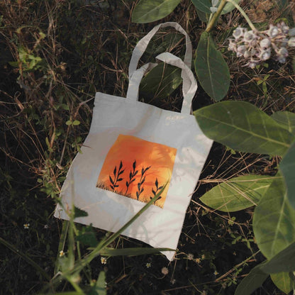 Handpainted Sunset Tote Bag | Verified Sustainable by Brown Living™