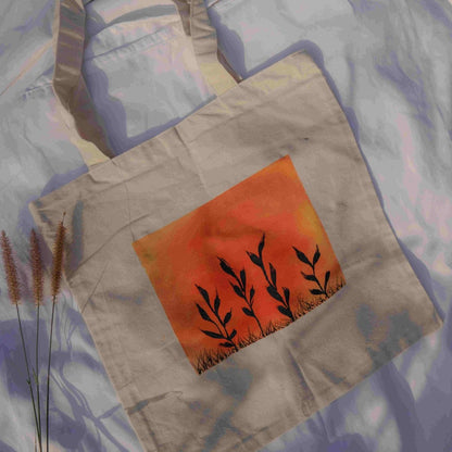 Handpainted Sunset Tote Bag | Verified Sustainable by Brown Living™