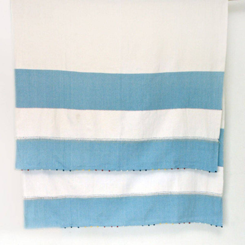 Buy Handspun Handwoven Super soft Bath Towel - Sky Blue and White Large - 76 x 36 inches | Shop Verified Sustainable Products on Brown Living