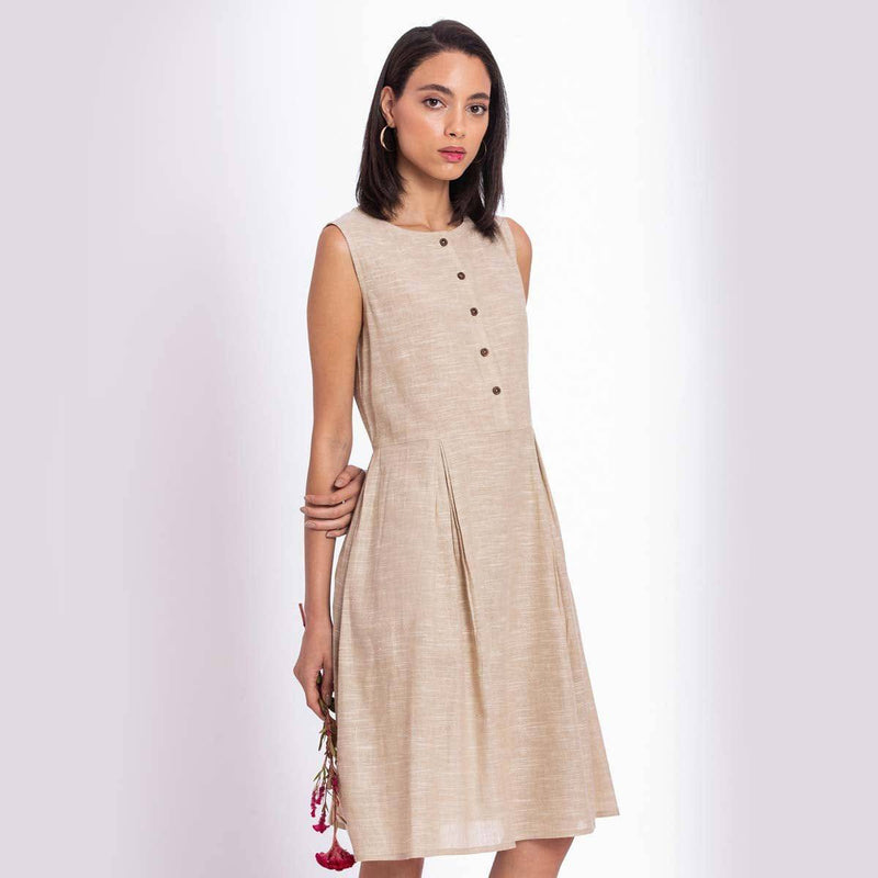 Handwoven Cotton Linen Midi Dress | Verified Sustainable by Brown Living™