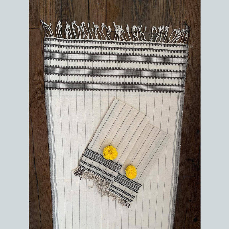 Buy Handwoven Sustainable Organic Napkins - Black and White - 20x20 inch - Set of 2 | Shop Verified Sustainable Products on Brown Living