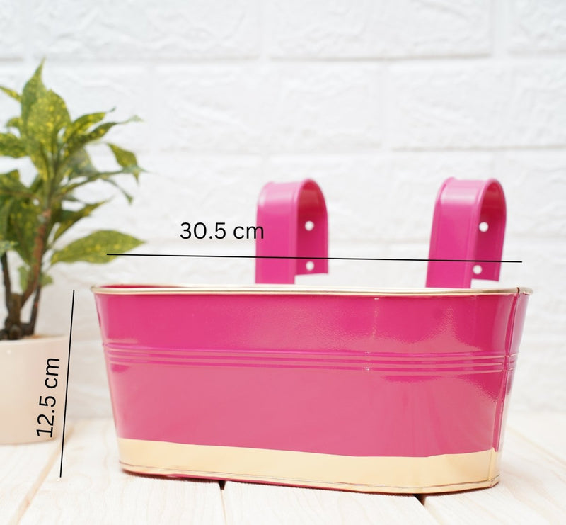 Buy Hanging Pots For Plants Balcony Railing (Pink - Pack6) | Shop Verified Sustainable Products on Brown Living