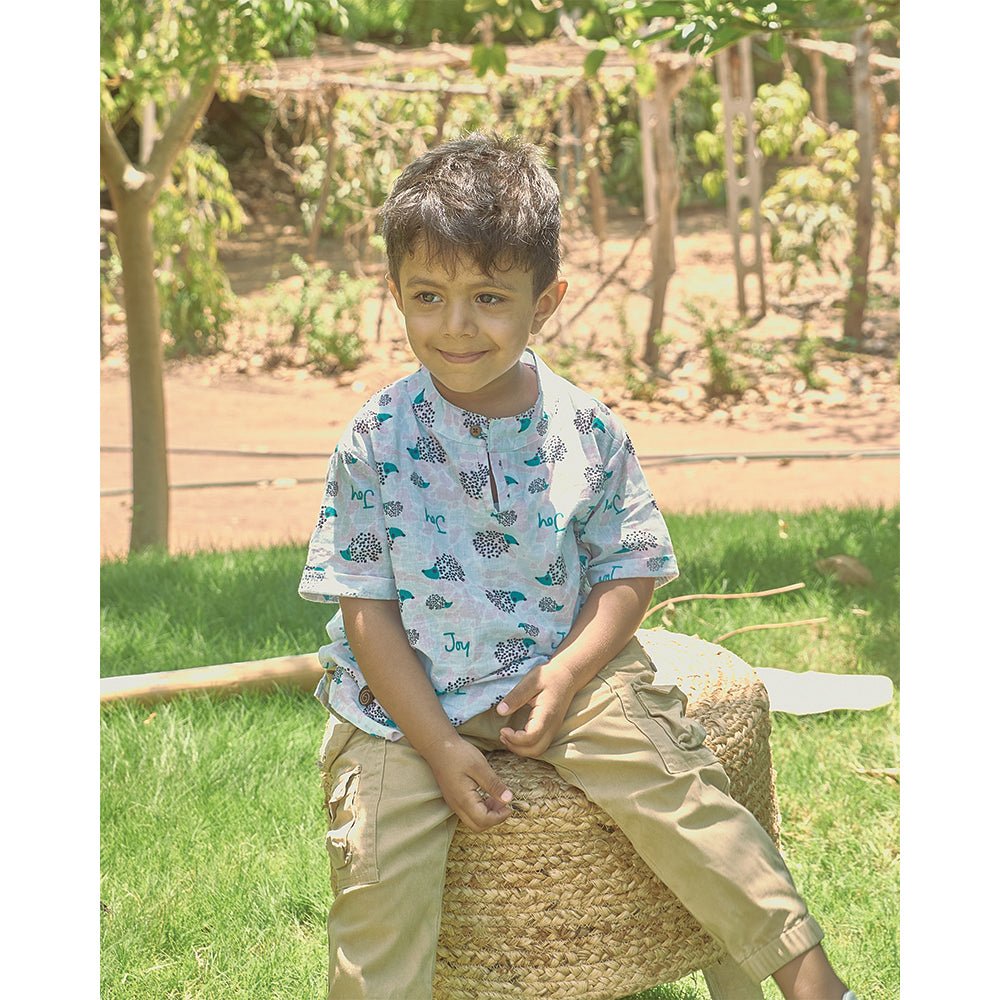 Happy Hedgehogs Boys Kurta | Verified Sustainable by Brown Living™