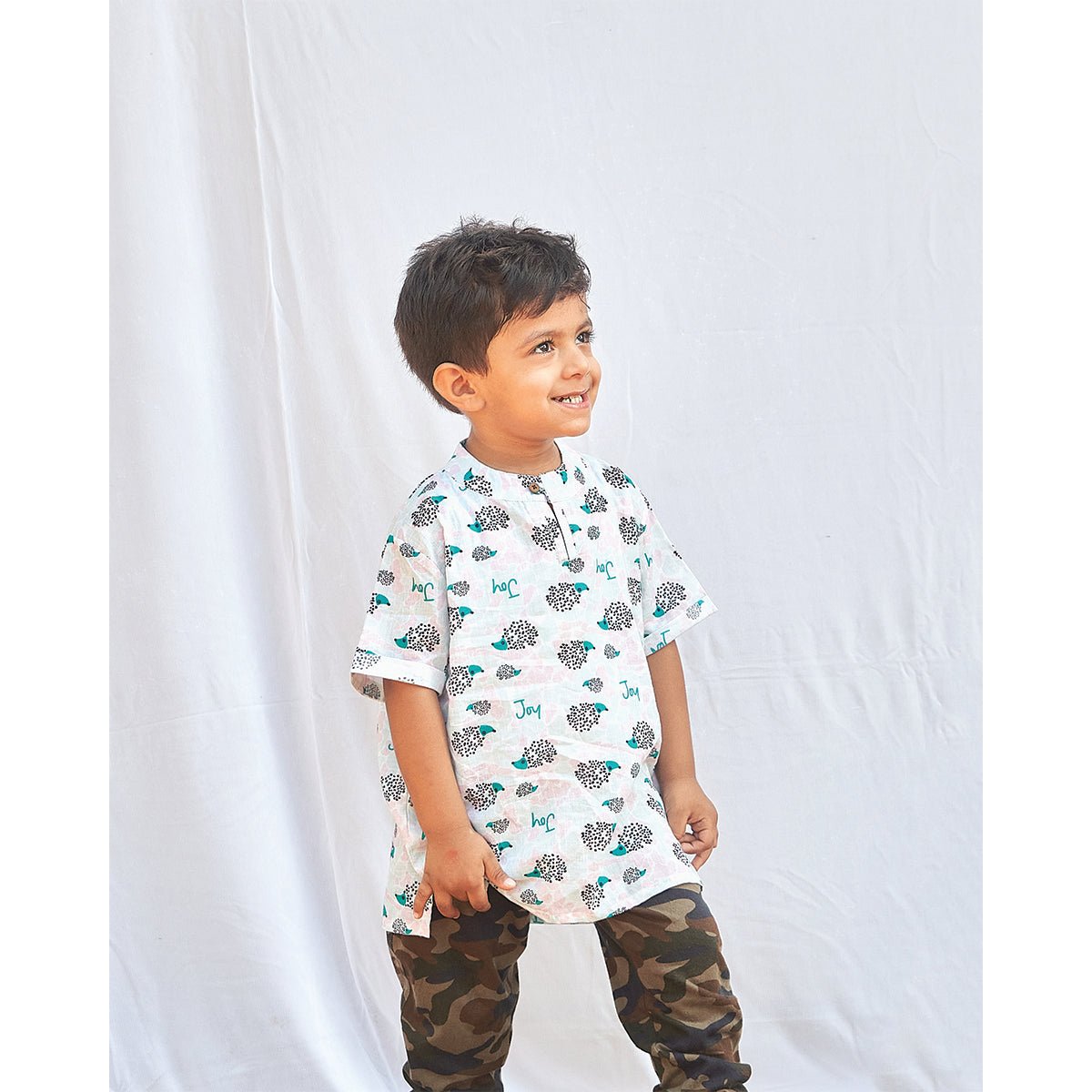 Happy Hedgehogs Boys Kurta | Verified Sustainable by Brown Living™