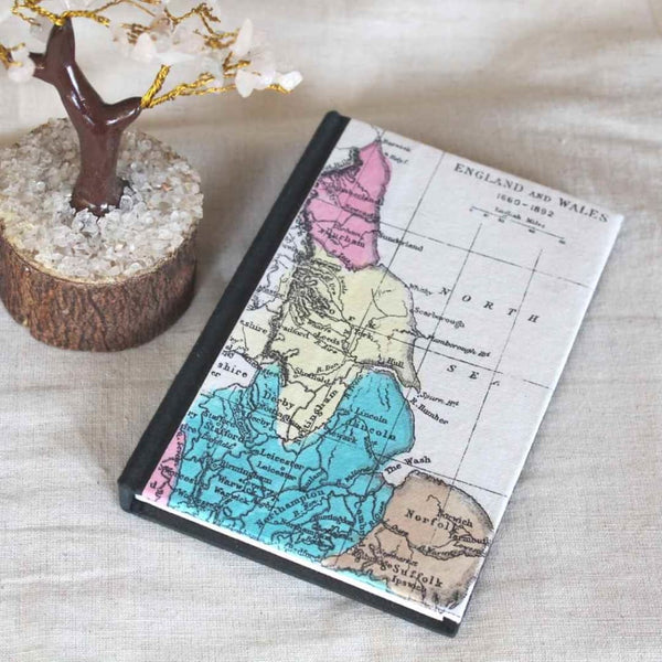 Hardcover Recycled Paper Journal World Map | Verified Sustainable Stationery on Brown Living™